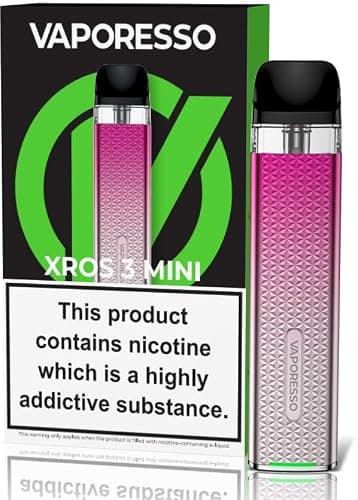 VAPORESSO XROS 3 MINI Vaping Kit, Rechargable, Refillable, Integrated 1000mAh Battery, MTL, Compact, Powerful, Stylish, 2mL, E Cigarettes, E Cig, Vaporesso Vaping, No Nicotine (Rose Pink) - Image 1