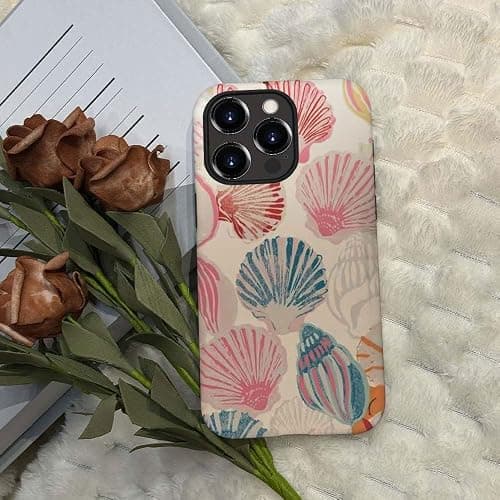 Generic Case Compatible with for iPhone 14 Pro,Pink Sea Shell Art Phone Case for iPhone 14 Pro,Protective Phone Case Hybrid 2-Layer Hard Shell for Girl Boy Women Men thumbnail 6
