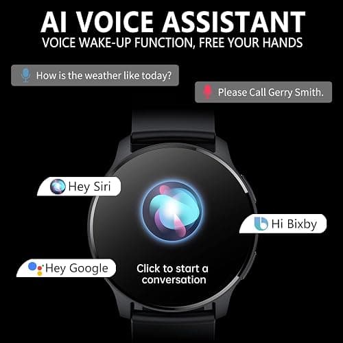 Erkwei Montre Connectée Femme avec Appel Bluetooth Assistants AI 1.32" Smartwatch SpO2 Fréquence Cardiaque Sommeil Lecteur Musique Podomètre Calorie 3 Bracelet Sprot Montre Connectée pour Android iOS thumbnail 6