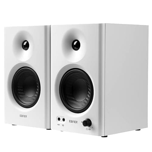 Edifier MR4 Powered Studio Monitor Speakers, 4" Active Near-Field Monitor Speaker - White (Pair) - Image 1