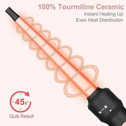 Curling Iron Hair Curler 5 In 1 Curling Wand Set Hair Crimper Beach Waves Hair Waver for Women 3 Barrel Triple Tool for Wavy Wands with 3/4 inch to 1 1/2 inch Attachments Hair Styling Tools thumbnail 3