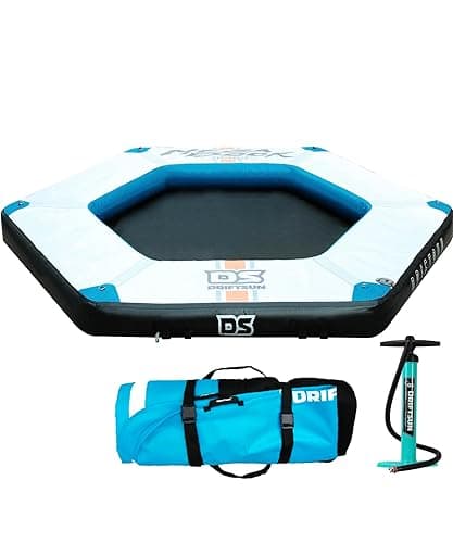 Driftsun Inflatable Floating Dock Platform - Mesa Dock Floats, Floating Docks for Lakes & Boats, Inflatable Island, Swim Platform Quick Inflation, Floating Mats for The Water - 9x9ft Hex