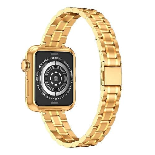 CSJCUBIC Metal band Compatible with Apple Watch Band 46mm 45mm 44mm 42mm 41mm 40mm 38mm for women, Slim Thin Stainless Steel Replacement Adjustable Wristband for iWatch Series 10/9/8/7/6/5/4/3/2/1/SE thumbnail 4