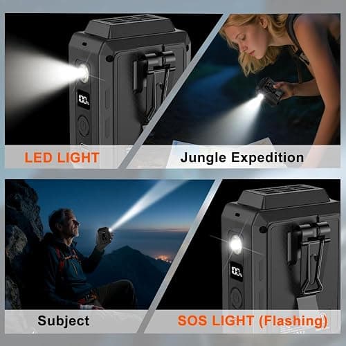 CAZOKASI Personal Waist Clip Fan Rechargeable Wearable Hand Free Wearable Cooler Fan for Traveling Working Outdoor Office (5000mAh / Black) thumbnail 5