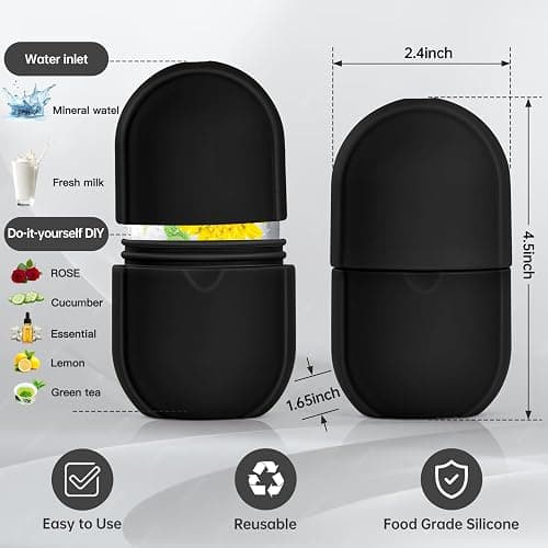 Ice Roller for Face and Eye, Ice Face Roller, Ice Roller Skin Care Tools Gifts for Women , Silicone Ice Mold for Beauty(Black) thumbnail 3