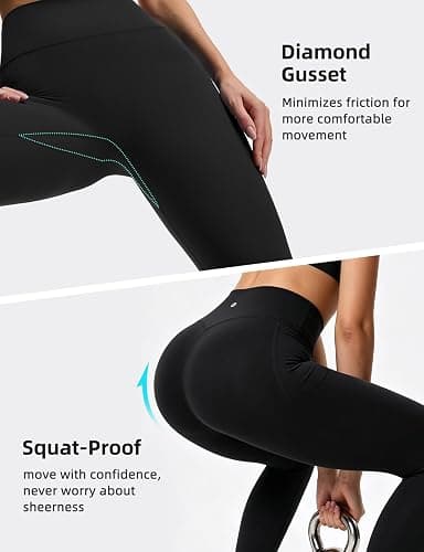 baleaf Womens Leggings with Pockets High Waisted Yoga Pants | 25" Tummy Control Seamless Compression No Front Seam 7/8 Legging, Ultra Soft, for Workout,Running,Gym thumbnail 7