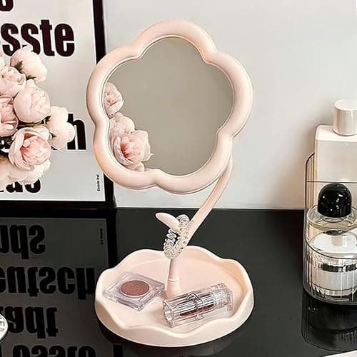 RUIGOMRU Blumenförmiger Schminkspiegel für den Schreibtisch, Schminkspiegel für Schlafzimmer, Wohnzimmer und minimale Räume, Raumdekor, Heimdekoration thumbnail 2