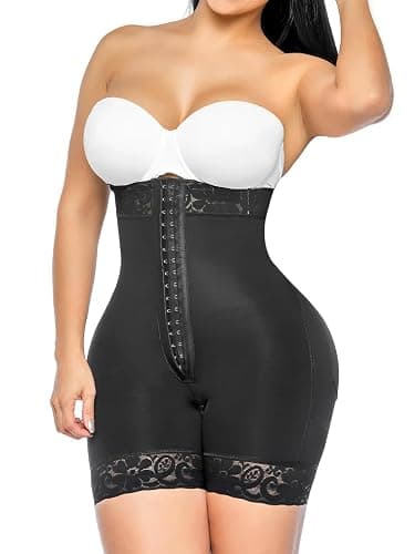 YIANNA Tummy Control Shapewear for Women Strapless Fajas Colombianas Body Shaper Shorts Butt Lifter with Zipper Crotch - Image 1