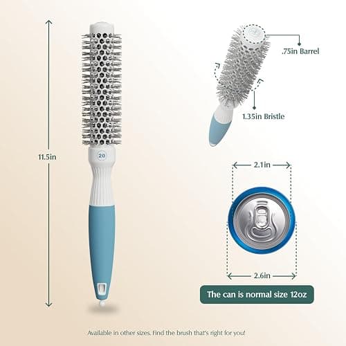 Small Round Brush for Precise Styling and Manageable Blowouts (0.75 inch) - Salon-Quality Tool for Wet or Dry Hair (Not Electrical) thumbnail 2