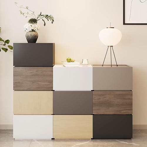 Svimi Modular Stackable Drawers, Modern Nightstand Modular Storage Bins - Storage Cabinet, Bedside Table, Sofa End Table for Living Room Hallway Entryway White Small Set 1 - Image 1