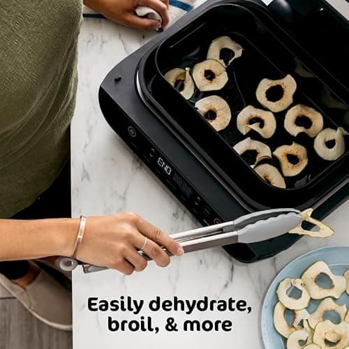 Ninja | Indoor Grill and Air Fryer| Foodi Smart XL | 6-in-1 Grill, Air Fry, Roast, Bake, Broil, Dehydrate & Crisp |Smart Thermometer & Splatter Shield | Dishwasher Safe Parts | Black/Silver | FG551 thumbnail 8
