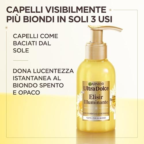 Garnier Siero Schiarente Illuminante, Per Capelli Biondi, Capelli più Biondi in Soli 3 Usi, Lucentezza Immediata e Nutrimento Intenso, Con Camomilla e Miele di Fiori, Ultra Dolce, 120 ml thumbnail 2