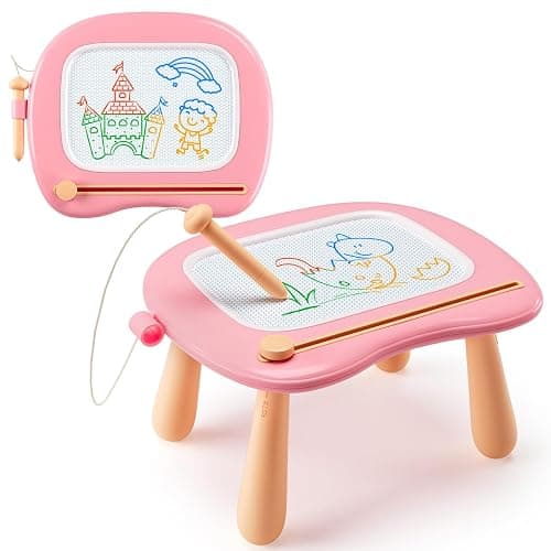 Toys for 1 2 3 Year Old Girl, Magnetic Drawing Board for Toddlers Kids 1-3, Doodle Board Preschool Learning Toys, Baby Christmas Birthday Gifts for 1 2 3 Year Old Girl, Pink - Image 1