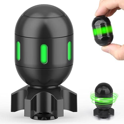 Atomic Bomb Fidget Spinner Toy, Transformable Metal Luminous Desk Toy Decor, EDC Fingertip Gyro, Stress Relief Gadget for Office Classroom Travel, Birthday Gifts for Adults Dad Teens Men Boys - Image 1