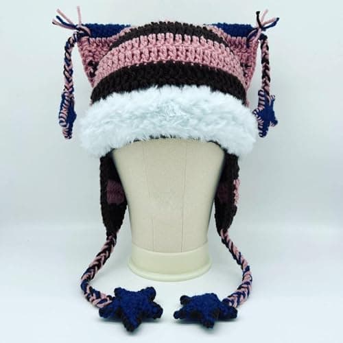 Beanies Cat Beanie Y2k Beanie Goth Knit Hat Grunge Crochet Hats for Women y2k Accessories thumbnail 3