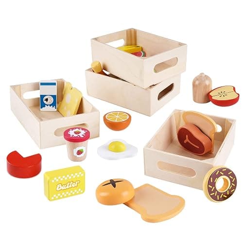 Food Groups - Wooden Play Food Sets, Pretend Play Kitchen Toys, Toy Food Accessories for Toddlers 1-3, Wood Play Fake Food for 1 2 3 Year Old Boys Girls Birthday Gift | Toy Food Accessories for Toddlers 1-3, Wood Play Fake Food Toys for 1 2 3 Year Old Boys Girls Birthday Christmas Gifts thumbnail 3