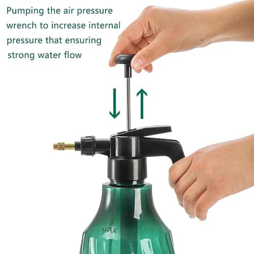 ZEAYEA 2 Pack 0.5 Gallon Hand Held Garden Sprayer, Pump Pressure Water Sprayer, Plastic Watering Cans with Adjustable Nozzle, Hand Sprayers for Lawn, Garden, Indoor Outdoor Gardening, Home Cleaning thumbnail 4
