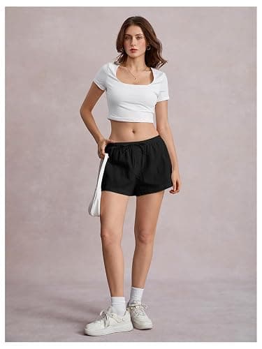 SOLY HUX Womens Drawstring Waist Wide Leg Lounge Shorts Casual Summer Fashion Apparel thumbnail 4