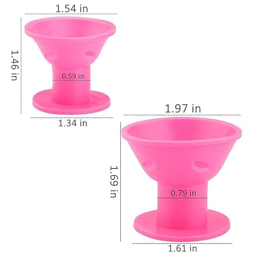 JANYUN 80 Pcs Magic Silicone Hair Rollers Overnight Curlers with Hairnet Include 40pcs Large Silicone Curlers 40pcs Small Silicone Curlers (pink) thumbnail 3