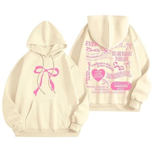 XovLAHzY Cute Hoodies For Women Y2K Oversized Fleece Long Sleeve Graphic Print Sweatshirts Fall Casual Loose Workout Tops - Image 1