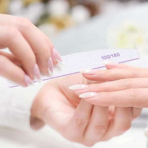 Profi Nagelfeile 20 Stück 100/180 Grit für Gelnägel und Naturnägel - Wiederverwendbare Doppelseitige für Nagelstudios, DIY Nail Art Zuhause thumbnail 4