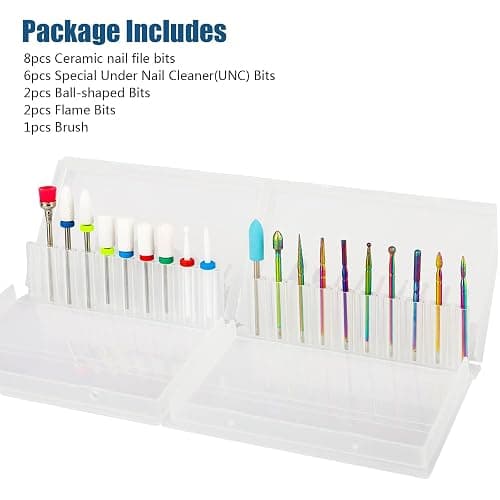 19pcs Nagelfräser Bit, 3/32 Inch Diamond Cuticle Keramik Bits Für Nagelfräser and Ceramic Acrylic Gel Nagelfräser Bits, Acrylic Nail Drill Bit, Carbide Cuticle Fräser Bit Für Gelnägel thumbnail 7