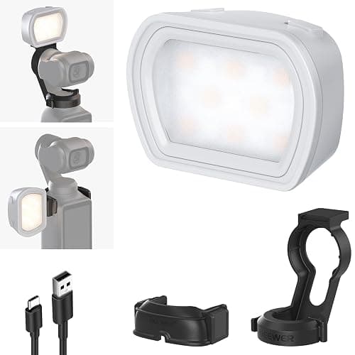 NEEWER Basics Magnetic Auxiliary Light Compatible with DJI OSMO Pocket 3 Gimbal Cam Creator Combo, 1.3W USB C Rechargeable Plastic Mini LED Fill Light Attachment for Selfie Vlog Video Recording, M21 - Image 1