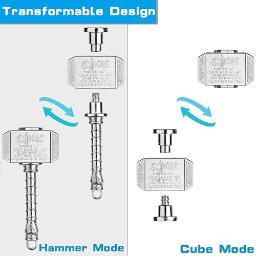 Hammer Fidget Spinners Chain Metal, Gold Fidget Spinner, Fidget Pad, Rainbow Gold Hand Spinner Gift for Kids Adults, Fidgets Infinity Cube Blocks Stress Desk Toy Set Party Favors thumbnail 2