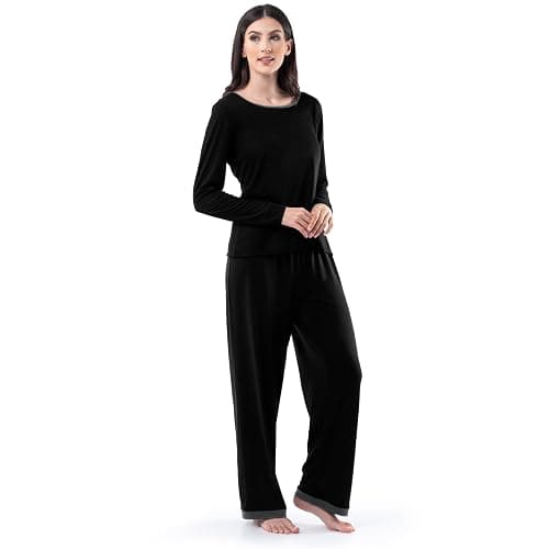Fruit of the Loom Women's Long Sleeve Tee and Pant 2 Piece Sleep Set thumbnail 7