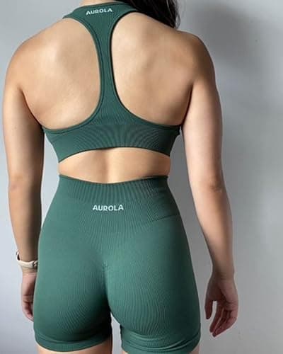 AUROLA Power Workout Shorts for Women Tummy Control Squat Proof Ribbed Thick Seamless Scrunch Active Short thumbnail 2