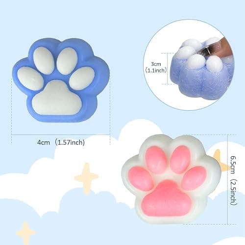 2pcs Taba Squishy Paw, Cat Paw Squishy Toys,Cute Fufu Squishy Cat Paw Sensory Toys,Easter Basket Stuffers for Kids, Fidget Toys for Stress Relief, Novelty Cute Things Sticky Squishy Mochi Squishy Toys - 2Pcs thumbnail 2