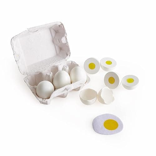 Hape Cartone delle Uova | 3 Uova Sode con Guscio e 3 Uova Fritte - Image 1