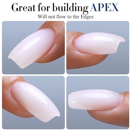 Double Rhythm 0.52 Oz Rubber Gel Polish Nail Strengthener Builder in a Bottle for Thickening Extension Hard Structure Glue (Nude Pink 8 in 1-3) thumbnail 5