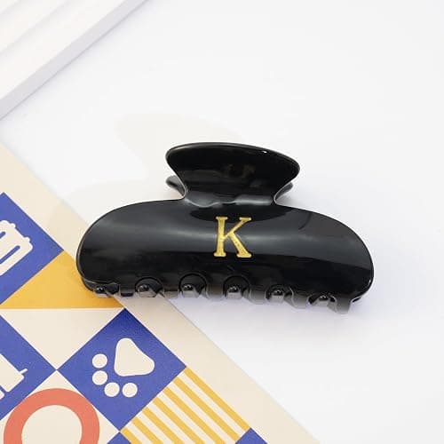 Fohuo Christmas Stocking Stuffers for Women - Black Cute Hair Claw Clips for Teenage Girls Gifts, Stocking Stuffers for Women Teens Daughter Sister Granddaughter, Christmas Birthday Gifts - Letter A thumbnail 4