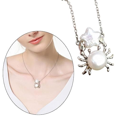 Natural Pearls Fish Pendant Necklace Adorned With Shining Zirconia For Women Jewelry Everyday Wear thumbnail 2