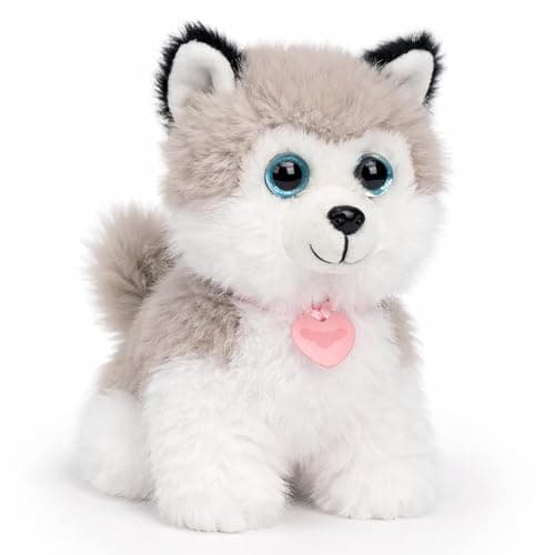 Mushymallow Sitting Dog Stuffed Animal Soft Plush Toy, Gray | 6" Adorable Plush Toy Pocket-Sized Stuffed Dog for Boys Girls Kids Adults Desk Decor Birthday Christmas Gift - Image 1