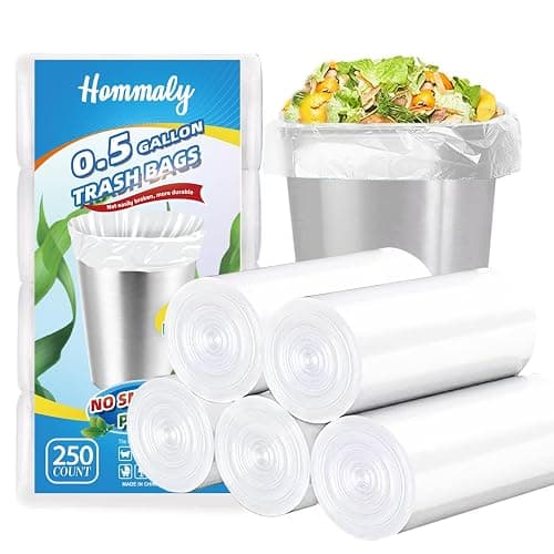 0.5 Gallon 250 pcs Mini Clear Trash Bags, Tiny Strong Garbage Bags,Small Plastic Bags for Desktop Trash Bin, Tiny Bathroom Trash Can Bin Liners,Mini Bags for Waste Basket Liner,Fit 2 Liters-Clear - Image 1
