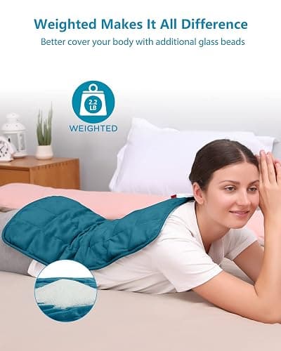 Comfytemp Weighted Heating Pad for Back & Period Cramps, FSA Eligible, Birthday Gifts for Mom Dad Women Men, 2.2lb HSA Electric Heat Pad for Neck Shoulder Pain Relief, 2H Auto-Off Heated Pad, 12x24 thumbnail 3