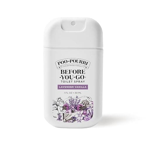 Poo-Pourri Before-You-Go Pocket Toilet Spray, Travel Essentials, Lavender Vanilla, 1 Fl Oz, Up to 50 Uses, On-The-Go Bathroom Odor Deodorizer with Essential Oils, TSA Approved Size - Image 1