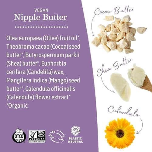 Earth Mama Vegan Nipple Butter | Cruelty-Free Breastfeeding Cream for Nursing Mamas | NO Lanolin, 2-Ounce (2-Pack) thumbnail 5