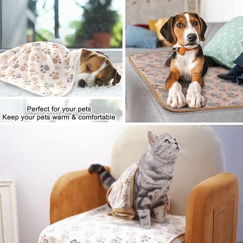 MIWOPET 3 Pack Cat and Dog Blanket Soft & Warm Fleece Flannel Sleep Mat, Great Pet Throw for Puppy, Kitten,Cats,Small Dogs (Small 23" x 15") thumbnail 5
