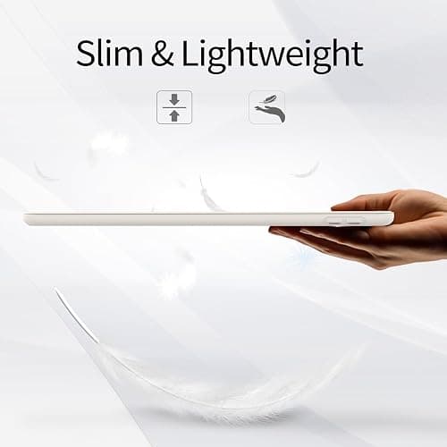 Aoub Case for iPad 9th Generation 2021 10.2 inch, iPad 8th/7th Gen 2020/2019, Without Pencil Holder, Soft TPU Back Case, Slim Lightweight Stand Protective Smart Cover, Auto Sleep/Wake - White thumbnail 5