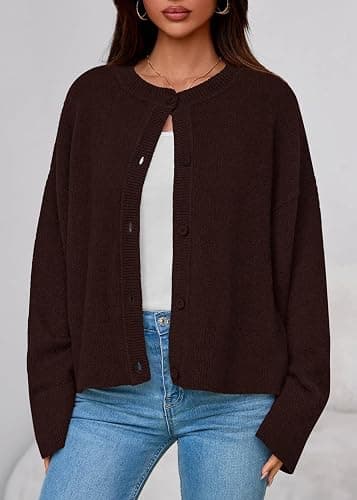 KIRUNDO Cardigan Sweaters for Women Fall Trendy Long Sleeve Chunky Knit Button Up Oversized Winter Jacket Casual Outwear thumbnail 3