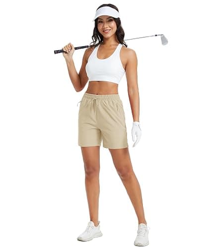 MAGCOMSEN Women's 5" Hiking Shorts UPF 50+ Quick Dry Lightweight Athletic Running Golf Summer Casual Shorts with Pockets thumbnail 3