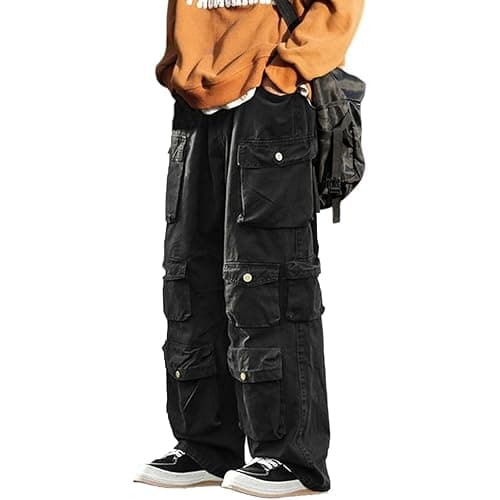 FYHTC Gothic Emo Alt Cargo Hippie Baggy Jeans Mom Goth Punk Denim Pants Cyber ββββY2k Pants Academic Dark Clothes - Image 1