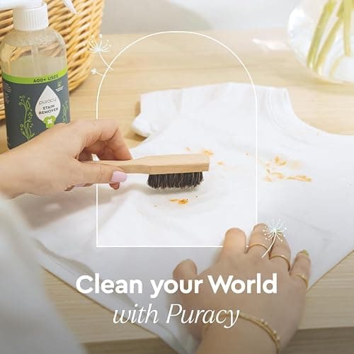 Puracy Laundry Stain Remover Brush for Tough, Deep, and Aged Clothing Stains, with Vegan Bristles for Safe and Effective Stain and Odor Elimination thumbnail 6