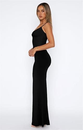 Lybiogs Two Piece Skirt Set for Women - Sexy Sleeveless Spaghetti Strap Pleated Tank Top Maxi Long Skirts Sets thumbnail 3