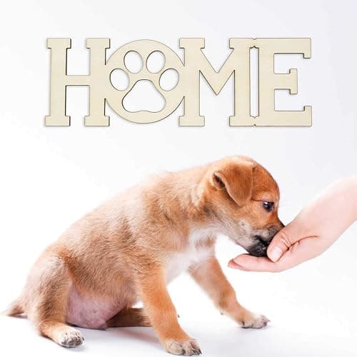 3pcs Home Paw Wood Sign Blank Wooden Dog Cat Paw Plaque Unfinished Wood DIY Crafts Cutouts Ornaments for Puppy Pet House Door Wall Decorative, 7.9x2.6 in thumbnail 6
