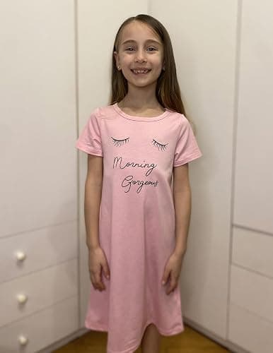 Arshiner Girls Nightgowns Summer Soft Cute Cartoon Print Pajama Sleep Dress for Kids 4-12 Years thumbnail 6