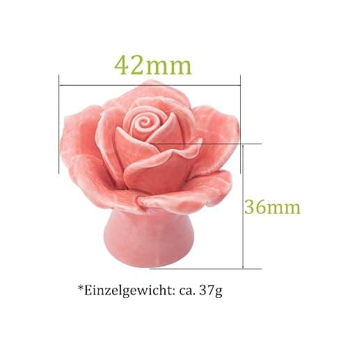NAKUPENDA Boutons en Céramique 4 Pièces Boutons de Tiroir en Céramique Fleur de Fleur Ros Boutons de Meubles Rose en Porcelaine pour Tiroirs Armoires Portes de Placard (Rose) thumbnail 3
